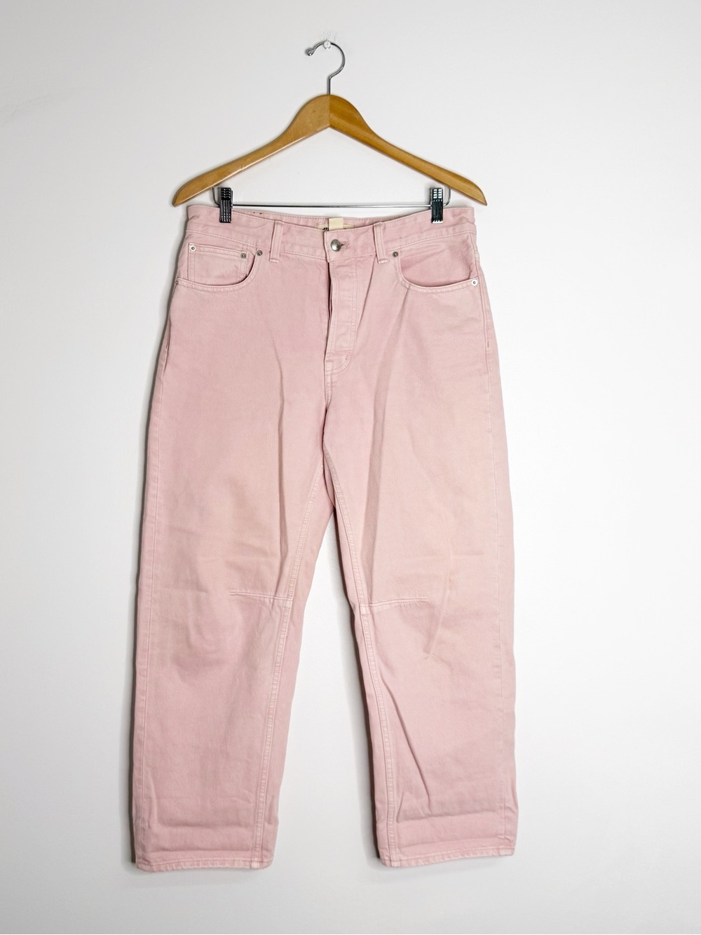 Madewell Darted Barrel Leg Jeans Pink Denim 27 High Rise 100% Cotton